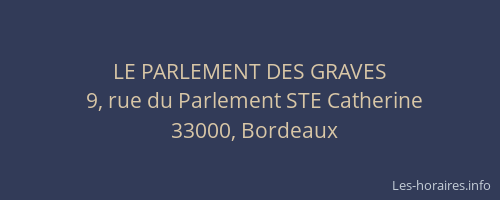 LE PARLEMENT DES GRAVES