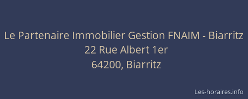 Le Partenaire Immobilier Gestion FNAIM - Biarritz