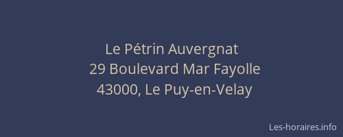 Le P&eacute;trin Auvergnat