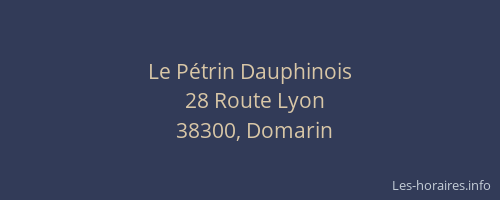 Le P&eacute;trin Dauphinois