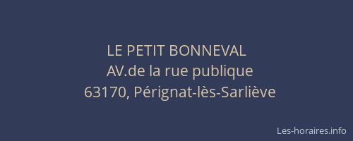 LE PETIT BONNEVAL