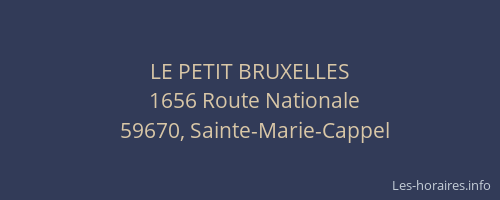 LE PETIT BRUXELLES