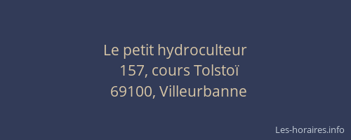 Le petit hydroculteur