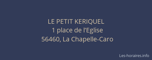 LE PETIT KERIQUEL