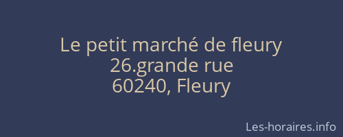 Le petit marché de fleury
