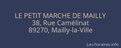 LE PETIT MARCHE DE MAILLY