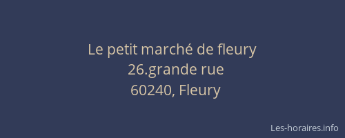 Le petit march&eacute; de fleury