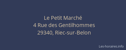 Le Petit March&eacute;