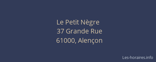 Le Petit Nègre
