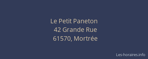 Le Petit Paneton
