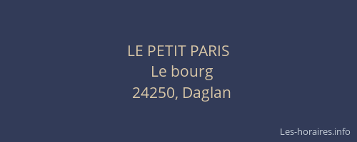LE PETIT PARIS