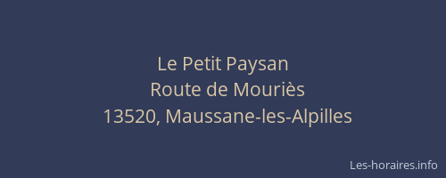 Le Petit Paysan