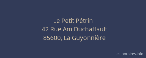Le Petit Pétrin