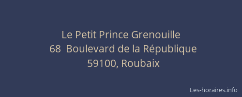 Le Petit Prince Grenouille