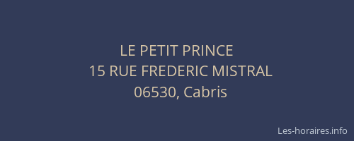LE PETIT PRINCE
