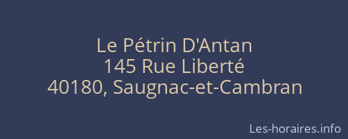 Le Pétrin D'Antan