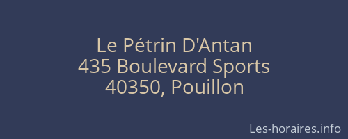 Le Pétrin D'Antan