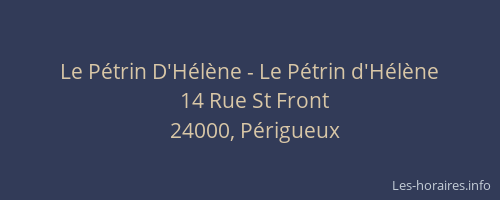 Le Pétrin D'Hélène - Le Pétrin d'Hélène