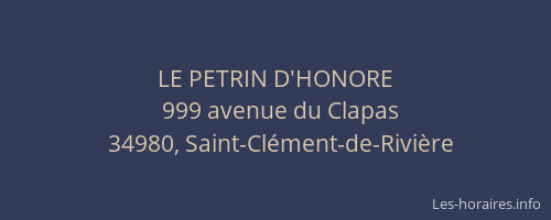 LE PETRIN D'HONORE