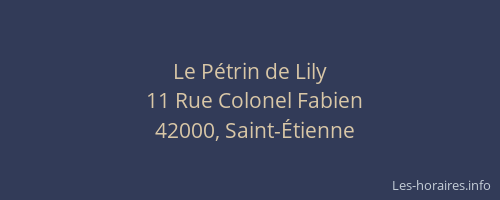 Le Pétrin de Lily