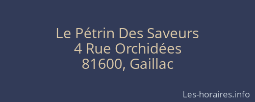 Le Pétrin Des Saveurs