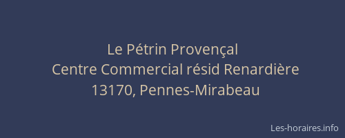 Le Pétrin Provençal