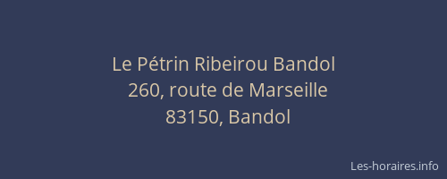 Le Pétrin Ribeirou Bandol