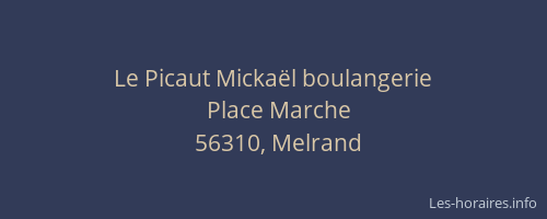 Le Picaut Mickaël boulangerie
