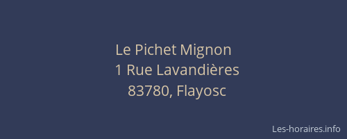 Le Pichet Mignon