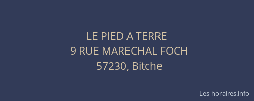 LE PIED A TERRE