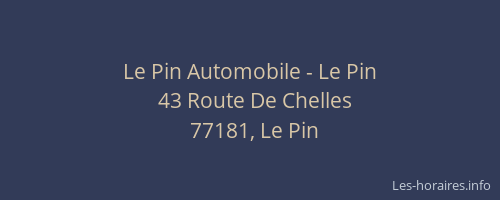 Le Pin Automobile - Le Pin