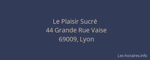 Le Plaisir Sucré