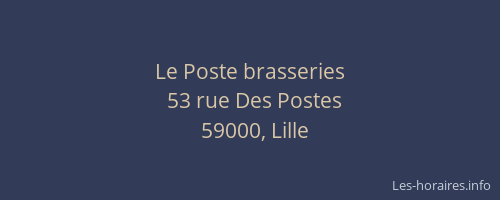Le Poste brasseries