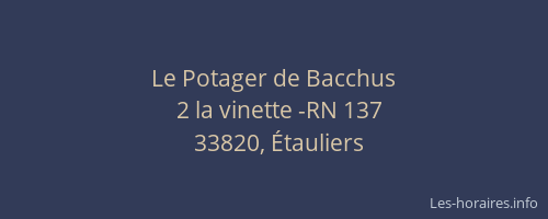 Le Potager de Bacchus