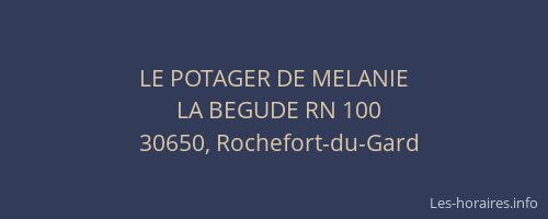 LE POTAGER DE MELANIE