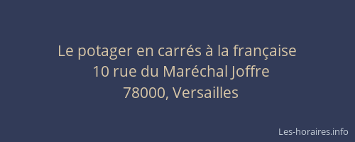 Le potager en carrés à la française