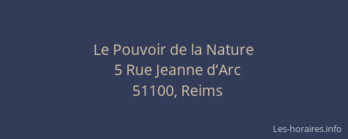 Le Pouvoir de la Nature