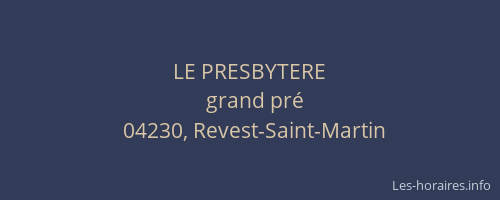 LE PRESBYTERE
