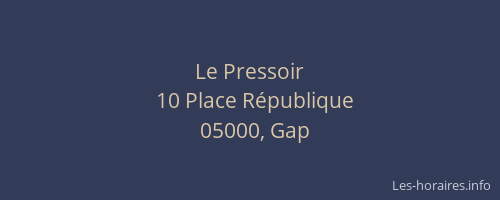 Le Pressoir