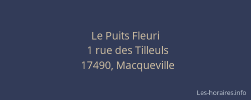 Le Puits Fleuri