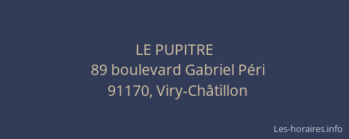 LE PUPITRE