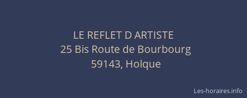 LE REFLET D ARTISTE