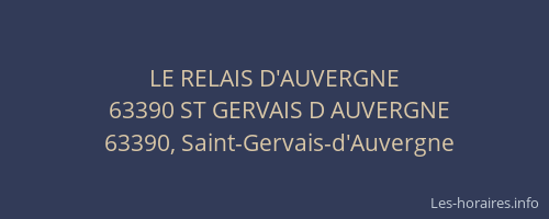 LE RELAIS D'AUVERGNE