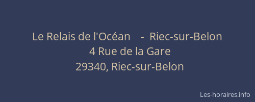 Le Relais de l'Océan    -  Riec-sur-Belon