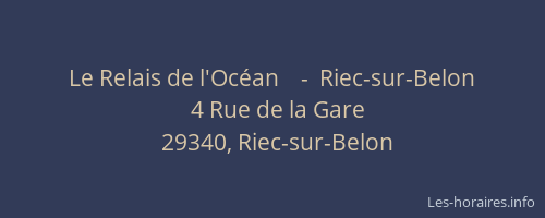 Le Relais de l'Oc&eacute;an    -  Riec-sur-Belon