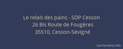 Le relais des pains - SDP Cesson