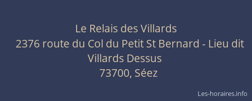 Le Relais des Villards