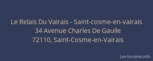 Le Relais Du Vairais - Saint-cosme-en-vairais