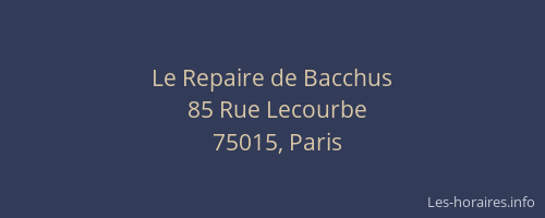 Le Repaire de Bacchus
