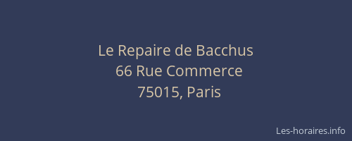Le Repaire de Bacchus